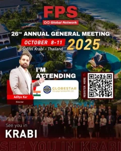 Read more about the article We’re excited to welcome Mr. Aditya Kar from Globestar groupage services 🇮🇳 to the 26th FPS Global Conference in Krabi! 🌟