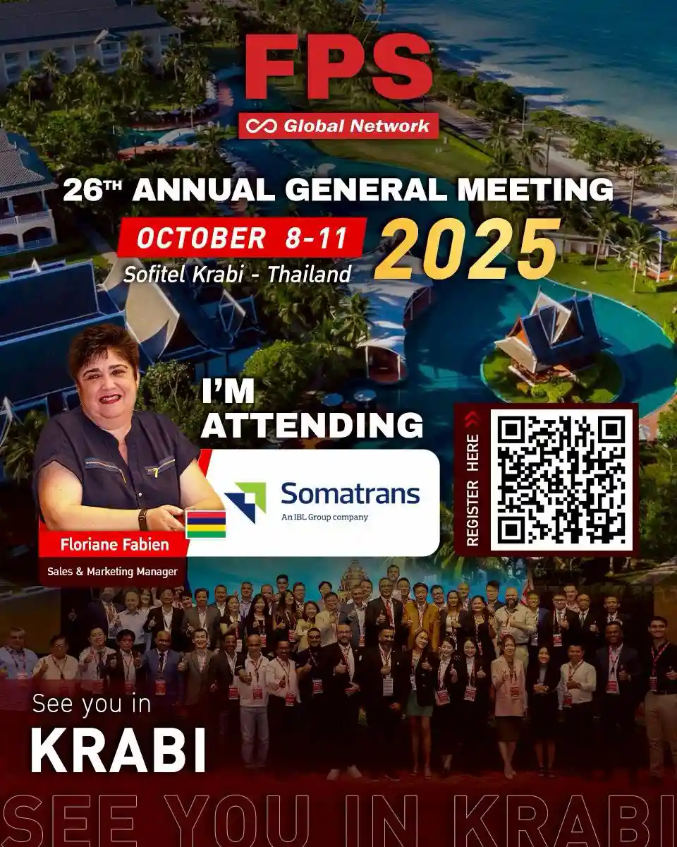 We’re excited to welcome Ms. Floriane Fabien from Somatrans Ceva Logistics 🇲🇺 to the 26th FPS Global Conference in Krabi! 🌟