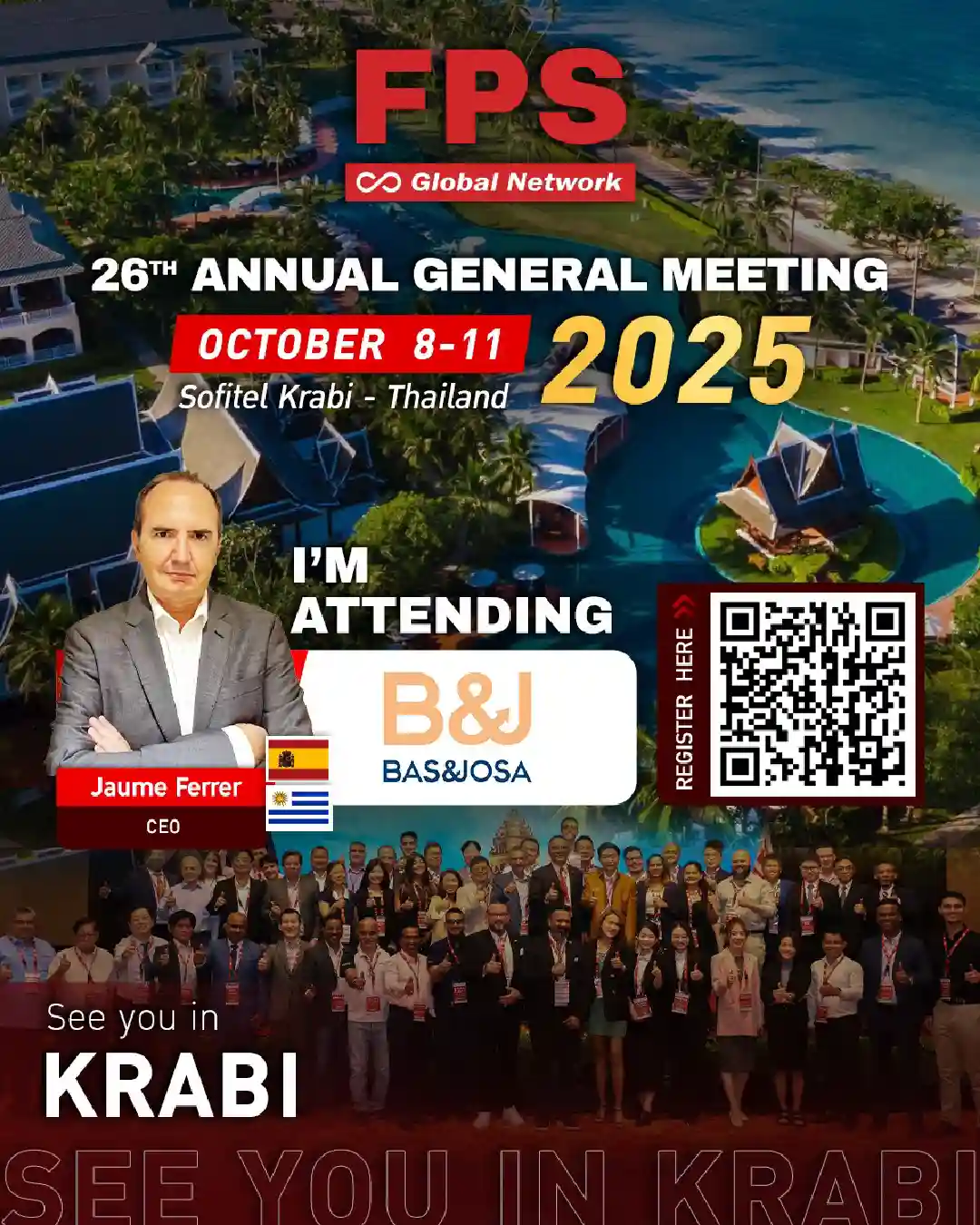We’re excited to welcome Jaume Ferrer from Bas & Josa 🇪🇸 🇺🇾 to the 26th FPS Global Conference in Krabi! 🌟