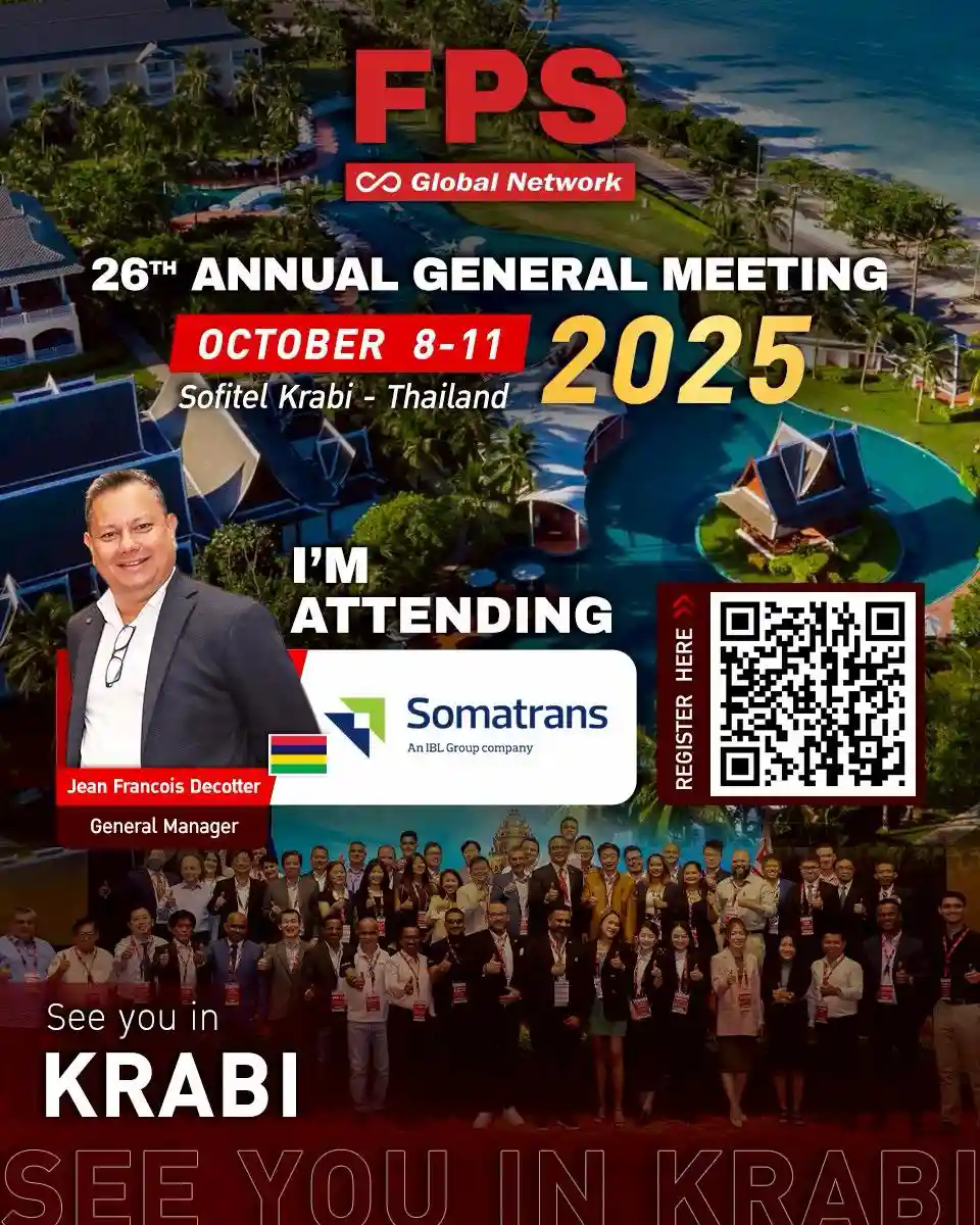 We’re excited to welcome Mr. Jean Francois from Somatrans Ceva Logistics 🇲🇺 to the 26th FPS Global Conference in Krabi! 🌟