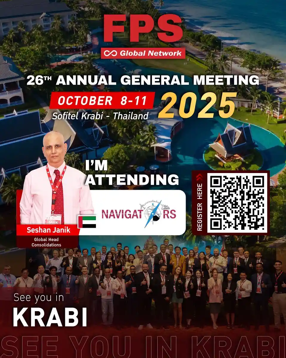 We’re excited to welcome Seshan Janik from Navigators Shipping & Logistica 🇦🇪 to the 26th FPS Global Conference in Krabi! 🌟