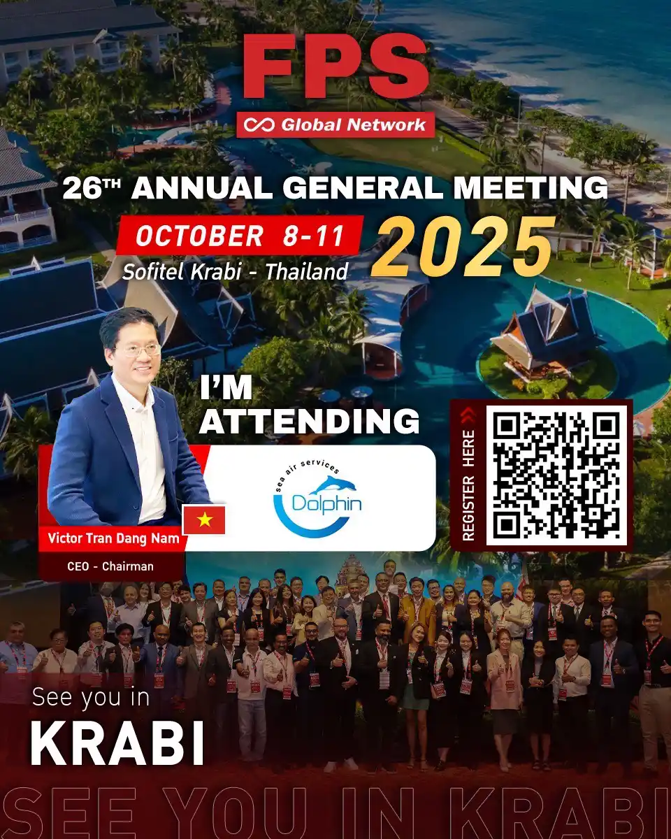 We’re excited to welcome Victor Tran from DOLPHIN SEA AIR SERVICES CORPORATION (Vietnam) to the 26th FPS Global Conference in Krabi! 🌟