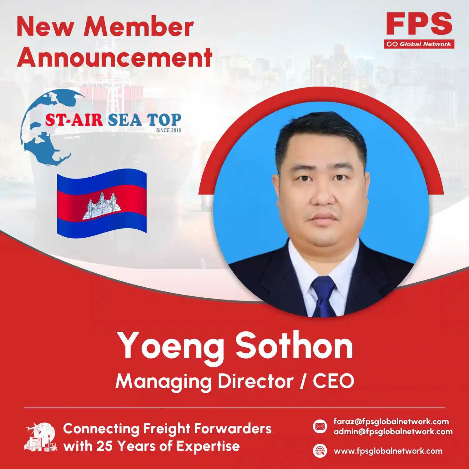 🌍 Welcome ST – AIR SEATOP LOGISTICS 🇰🇭 to FPS Global Network! 🎉