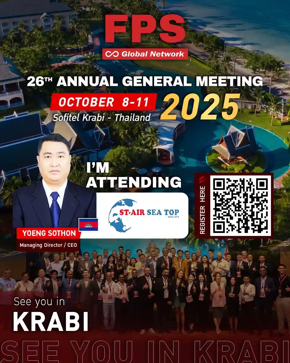We’re excited to welcome Mr. Yoeng Sothon from St Air Seatop Logistics Co., Ltd 🇰🇭 to the 26th FPS Global Conference in Krabi! 🌟