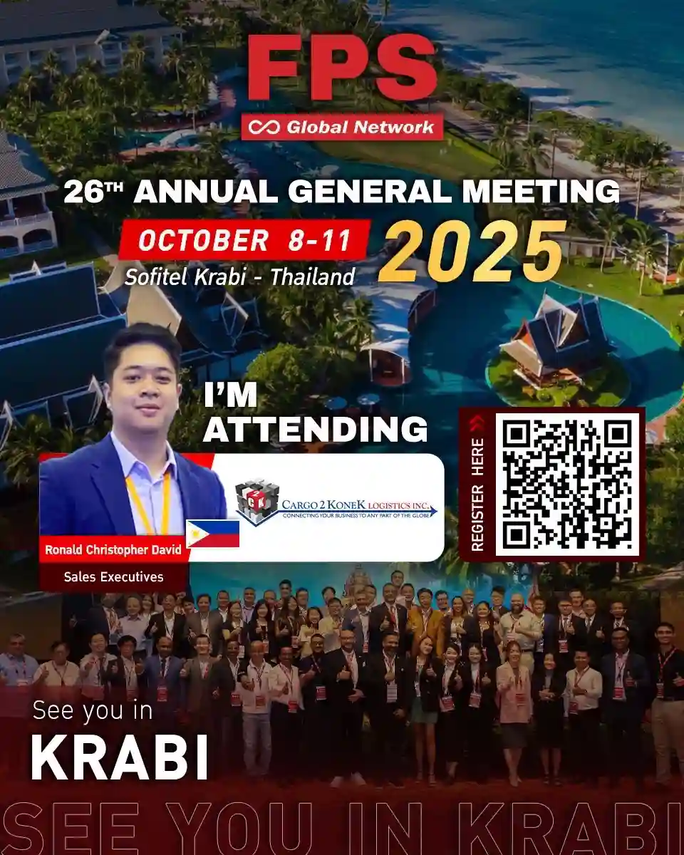 You are currently viewing We’re excited to welcome Mr. Christopher David from Cargo2Konek Logistics Inc. (Philippines) 🇵🇭 to the 26th FPS Global Conference in Krabi! 🌟