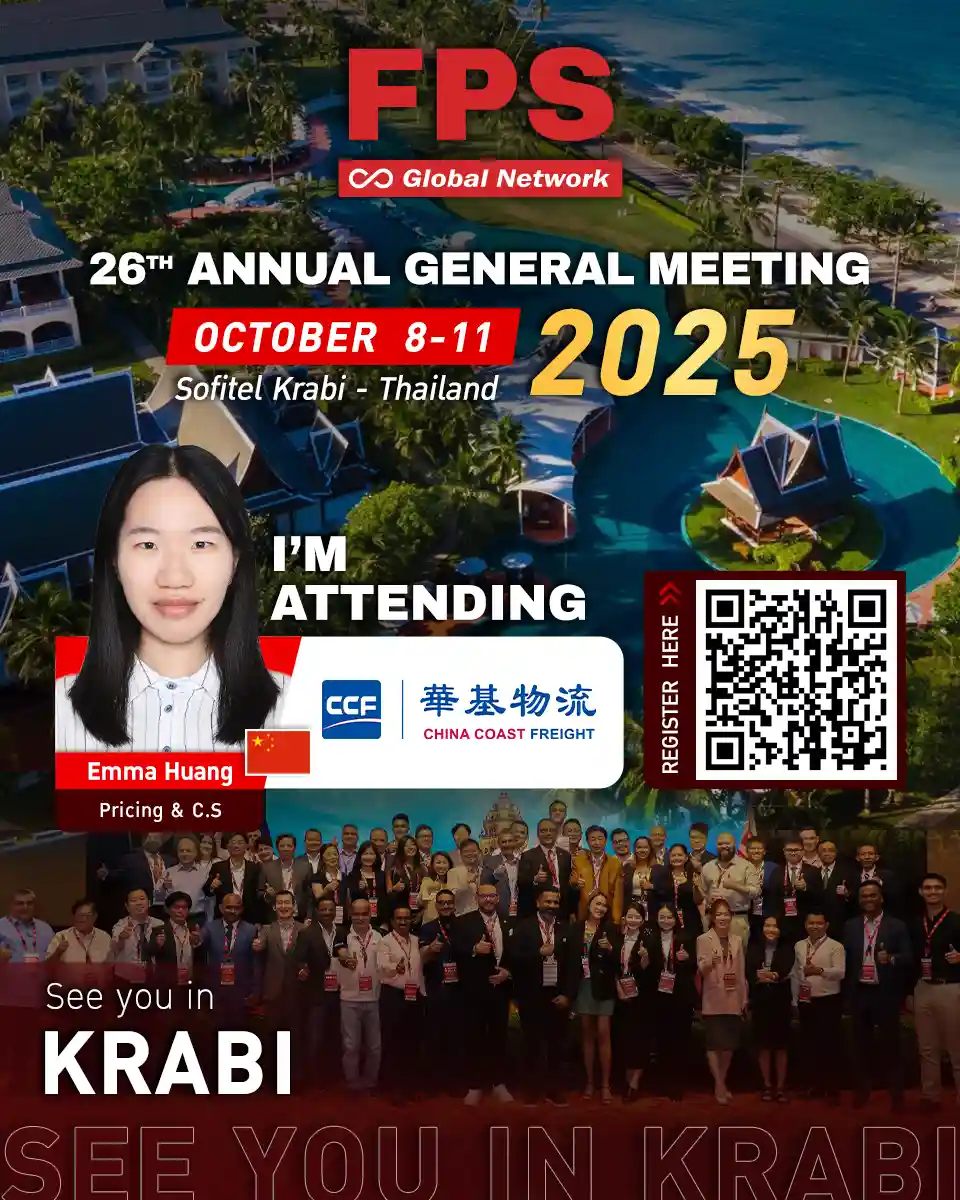 We’re excited to welcome Emma Huang from China Coast Freight 🇨🇳 to the 26th FPS Global Conference in Krabi! 🌟