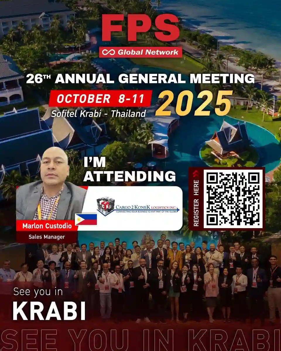 You are currently viewing We’re excited to welcome Mr. Marlon Custodio from Cargo2Konek Logistics Inc. (Philippines) 🇵🇭 to the 26th FPS Global Conference in Krabi! 🌟