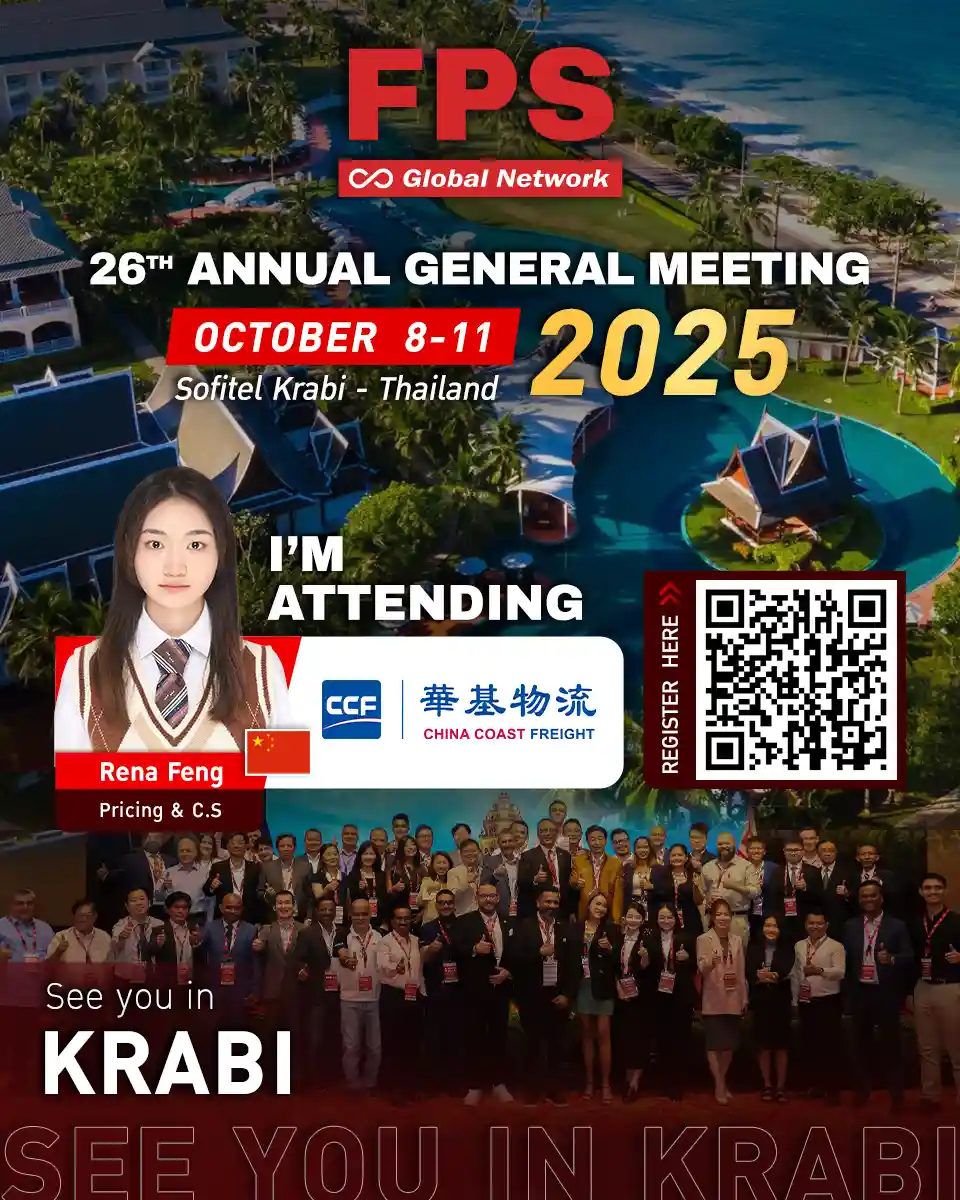 We’re excited to welcome Rena Feng from China Coast Freight 🇨🇳 to the 26th FPS Global Conference in Krabi! 🌟