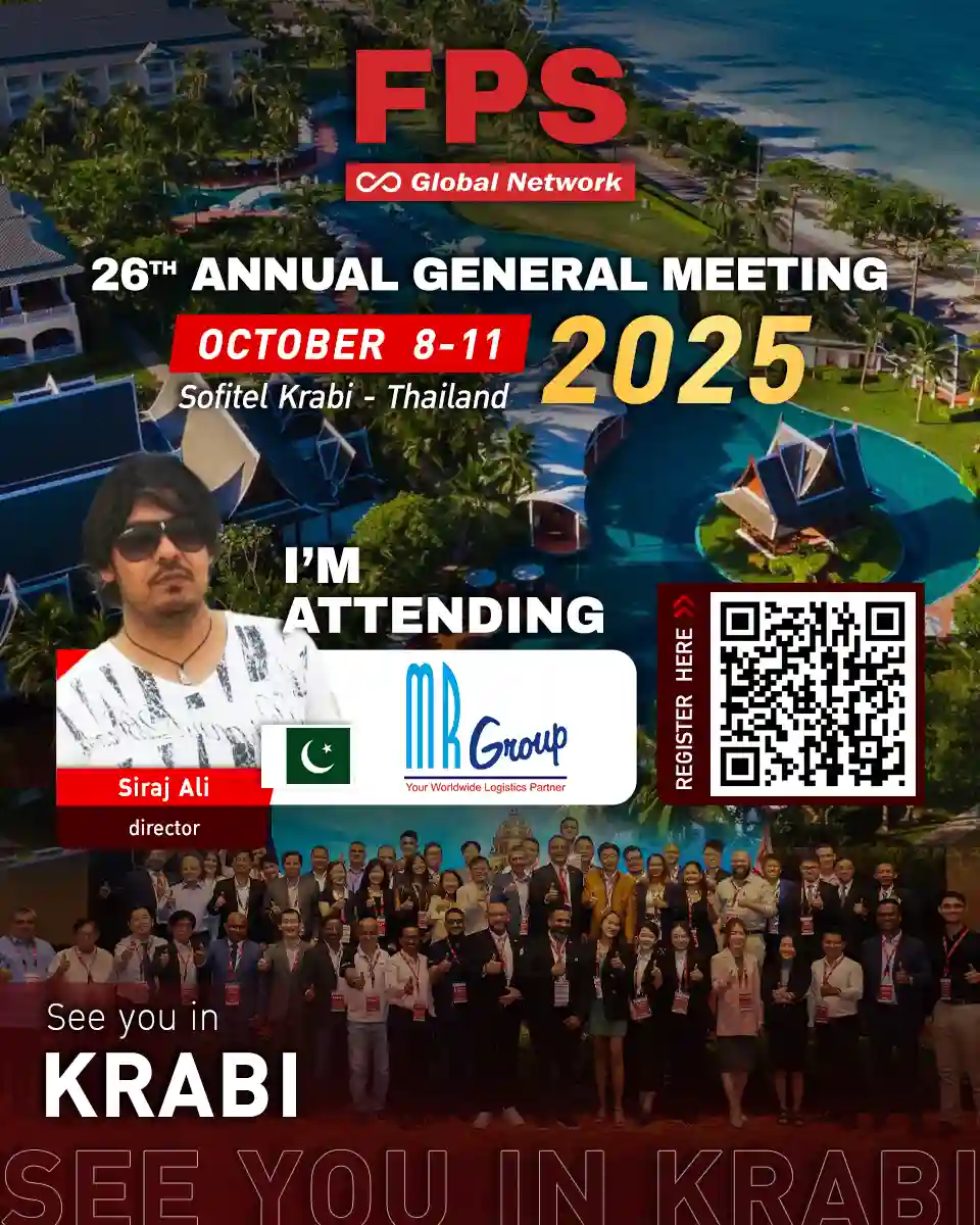 You are currently viewing We’re excited to welcome Mr. Siraj Ali from M.A.Z Shipping& Consolidations Services (PVT) LTD (MR Group) 🇵🇰 to the 26th FPS Global Conference in Krabi! 🌟