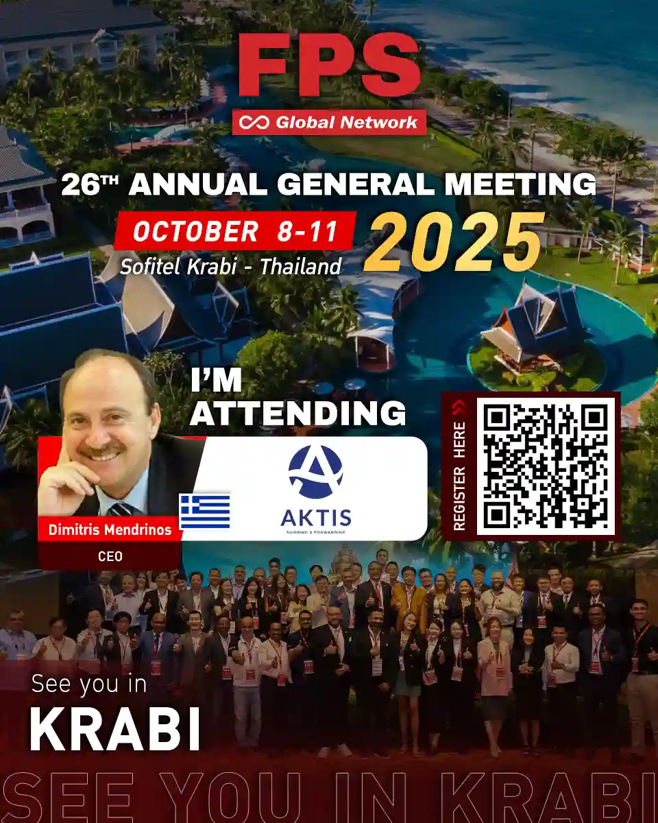 We’re excited to welcome Mr. Dimitris Mendrinos from Aktis Shipping and Forwarding Ltd (Greece) 🇬🇷 to the 26th FPS Global Conference in Krabi! 🌟