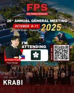 Read more about the article We’re excited to welcome Mr. Art Christian Vocales from Asian Consolidation International Services, Inc., (Philippines) 🇵🇭 to the 26th FPS Global Conference in Krabi! 🌟