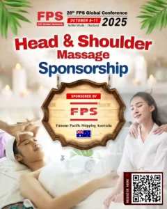 Read more about the article Famous Pacific Shipping Australia is proudly sponsoring our Head & Shoulder Massage Station at the 26th FPS Global Conference in Krabi!