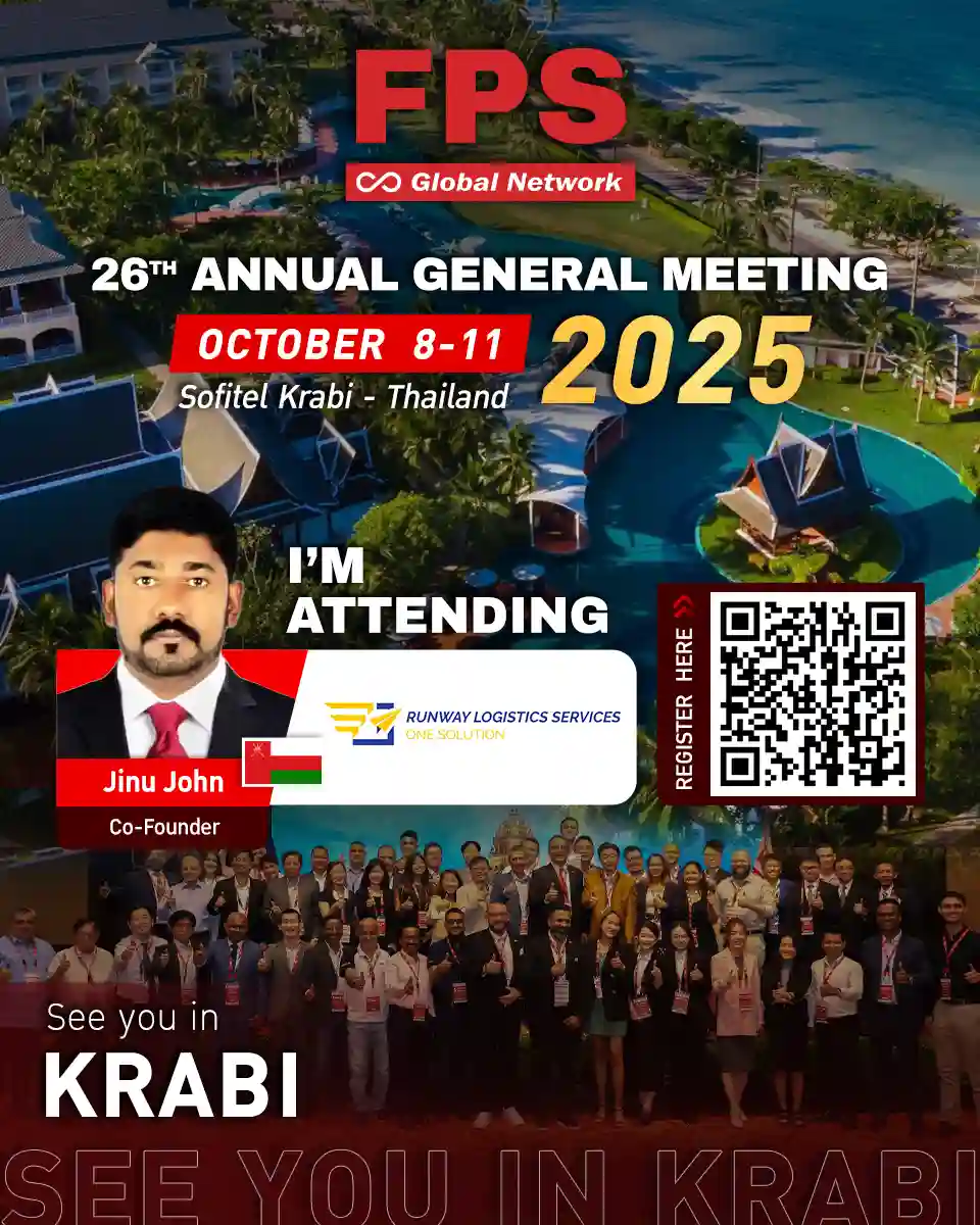 We’re excited to welcome Mr. Jinu John from Runway Logistics Services (Oman) 🇴🇲 to the 26th FPS Global Conference in Krabi! 🌟