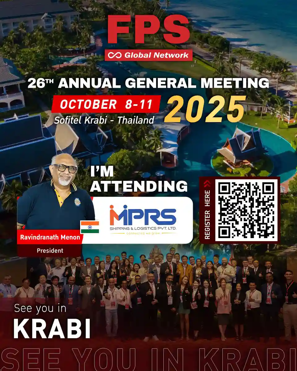 You are currently viewing We’re excited to welcome Mr. Ravindranath Menon from MPRS Shipping & Logistics Pvt Ltd (India) 🇮🇳 to the 26th FPS Global Conference in Krabi! 🌟