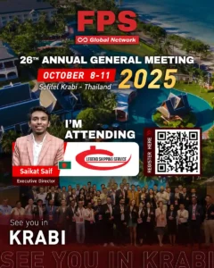 Read more about the article We’re excited to welcome Mr. Saikat Saif from Legend Shipping Service (Bangladesh) 🇧🇩 to the 26th FPS Global Conference in Krabi! 🌟