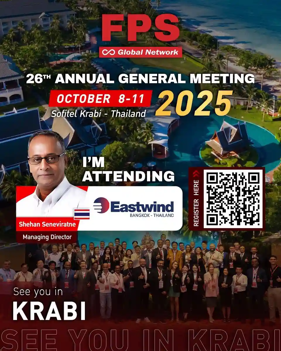 You are currently viewing We’re excited to welcome Mr. Shehan Seneviratne from Eastwind Logistics Co., Ltd (Thailand) 🇹🇭 to the 26th FPS Global Conference in Krabi! 🌟