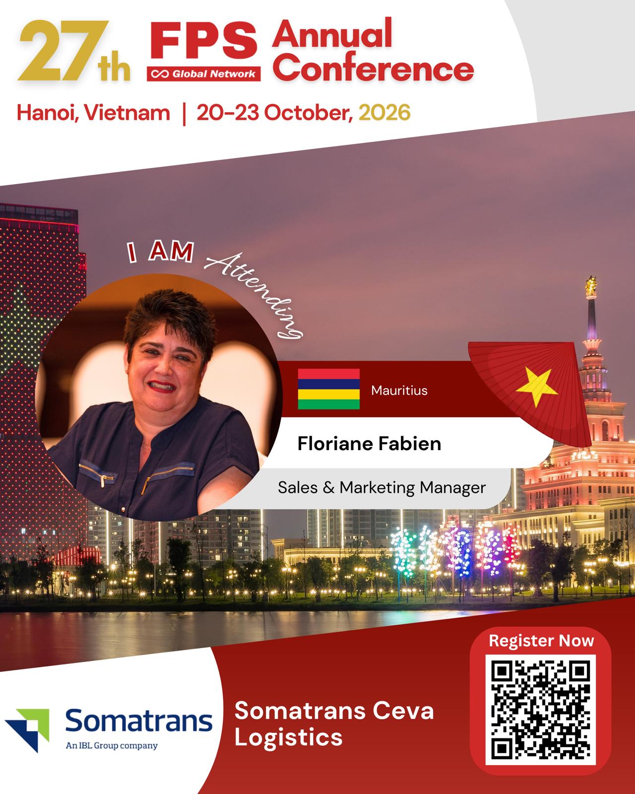 Read more about the article Floriane Fabien from Somatrans Ceva Logistics Mauritius Confirmed for 27th FPS Global Hanoi 2026