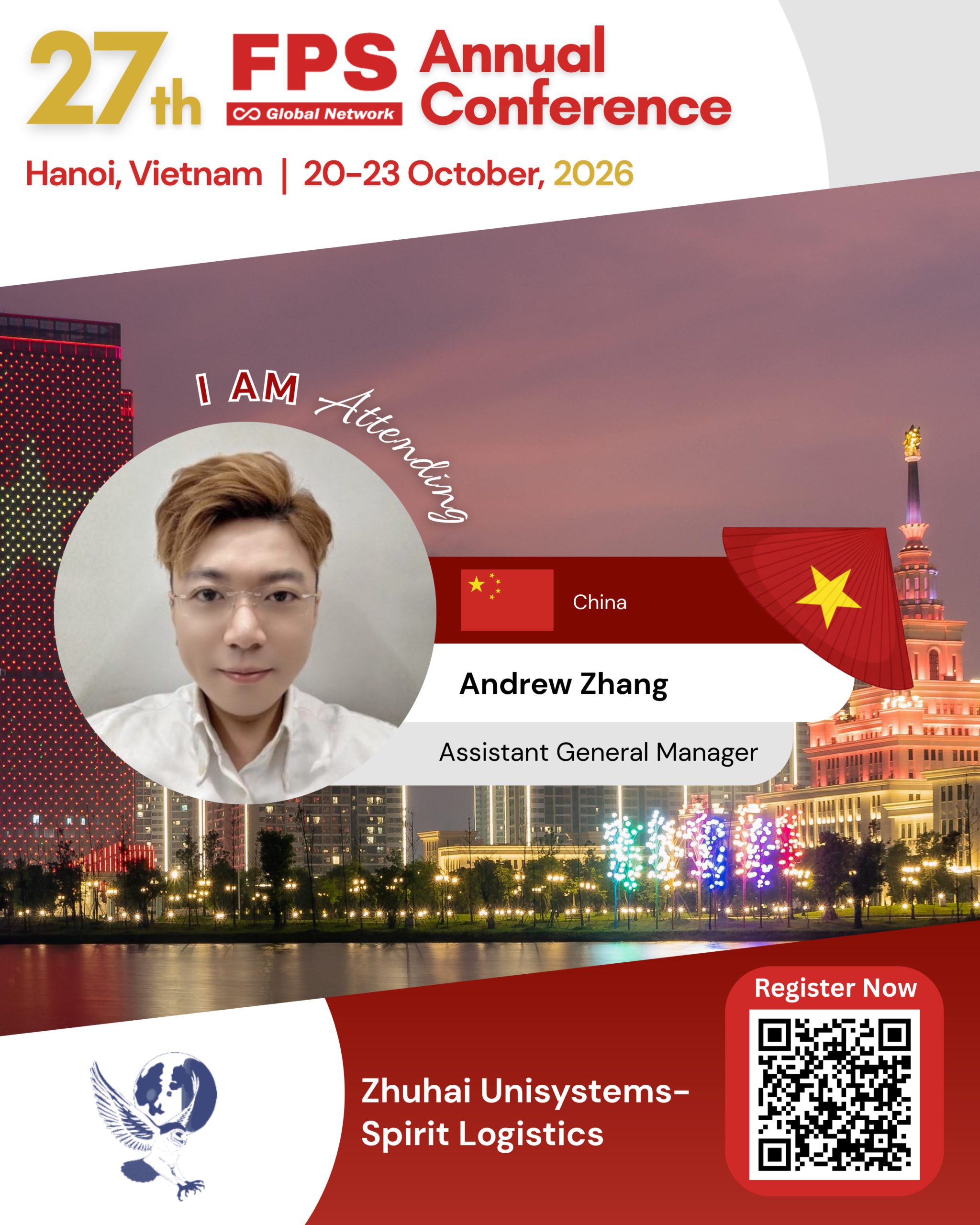 You are currently viewing Andrew Zhang from Zhuhai Unisystems-Spirit Logistics, China Confirmed for 27th FPS Global Hanoi 2026