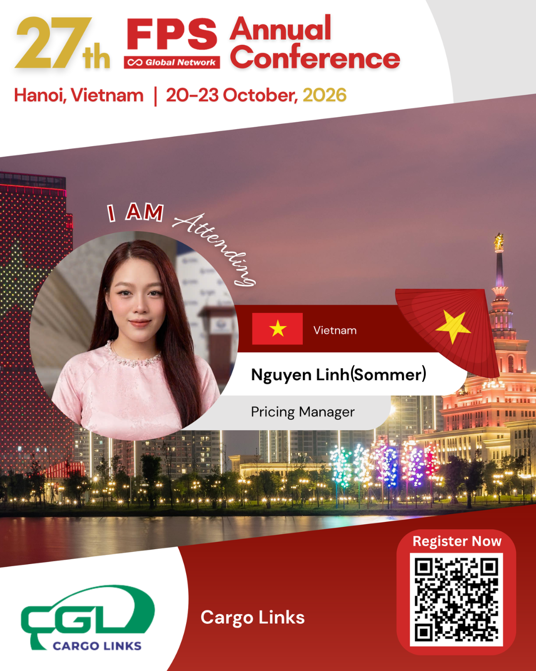 You are currently viewing Nguyen Linh (Sommer) from Cargo Links, Vietnam Confirmed for 27th FPS Global Hanoi 2026