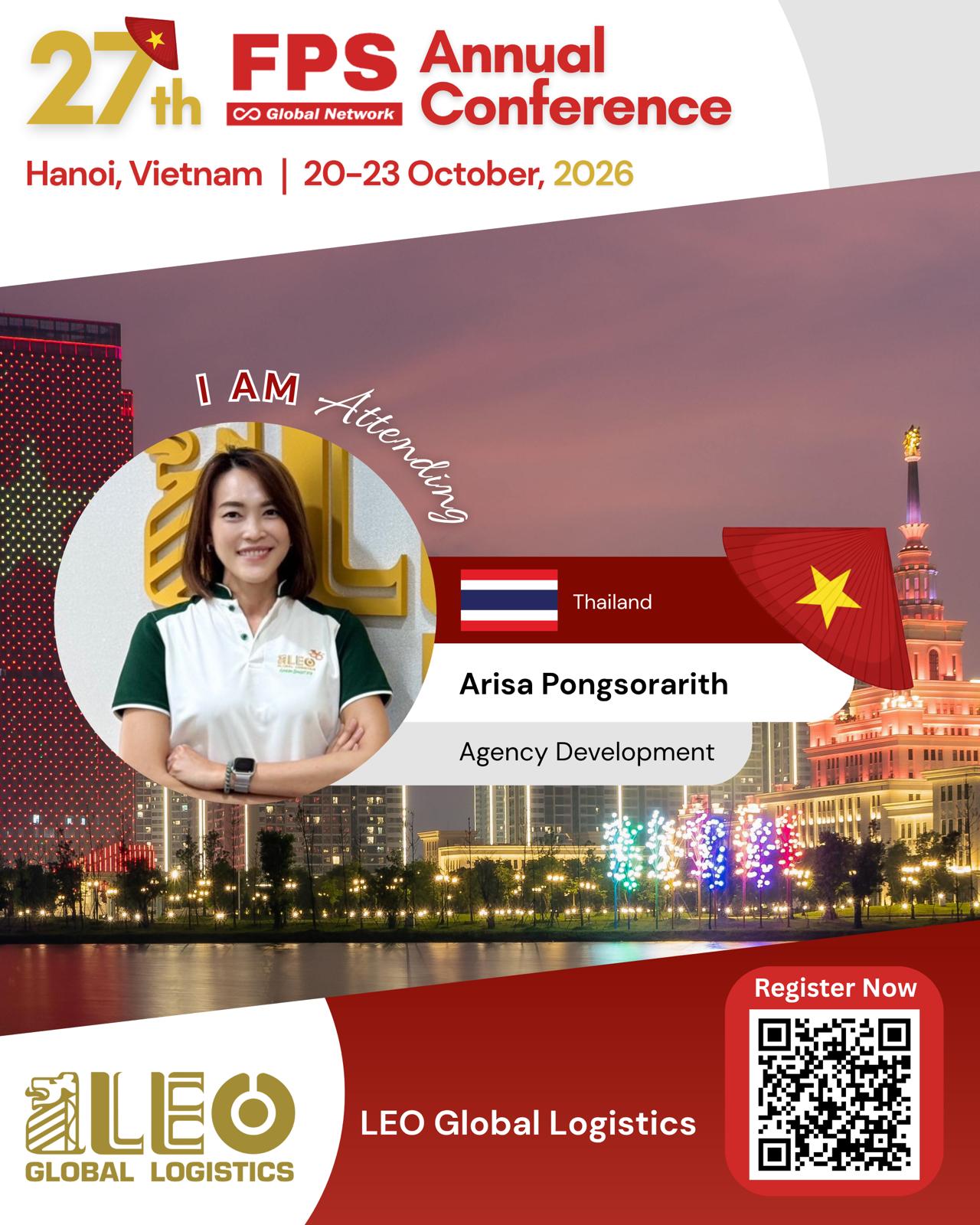 You are currently viewing Arisa Pongsorarith from LEO Global Logistics, Thailand Confirmed for 27th FPS Global Hanoi 2026