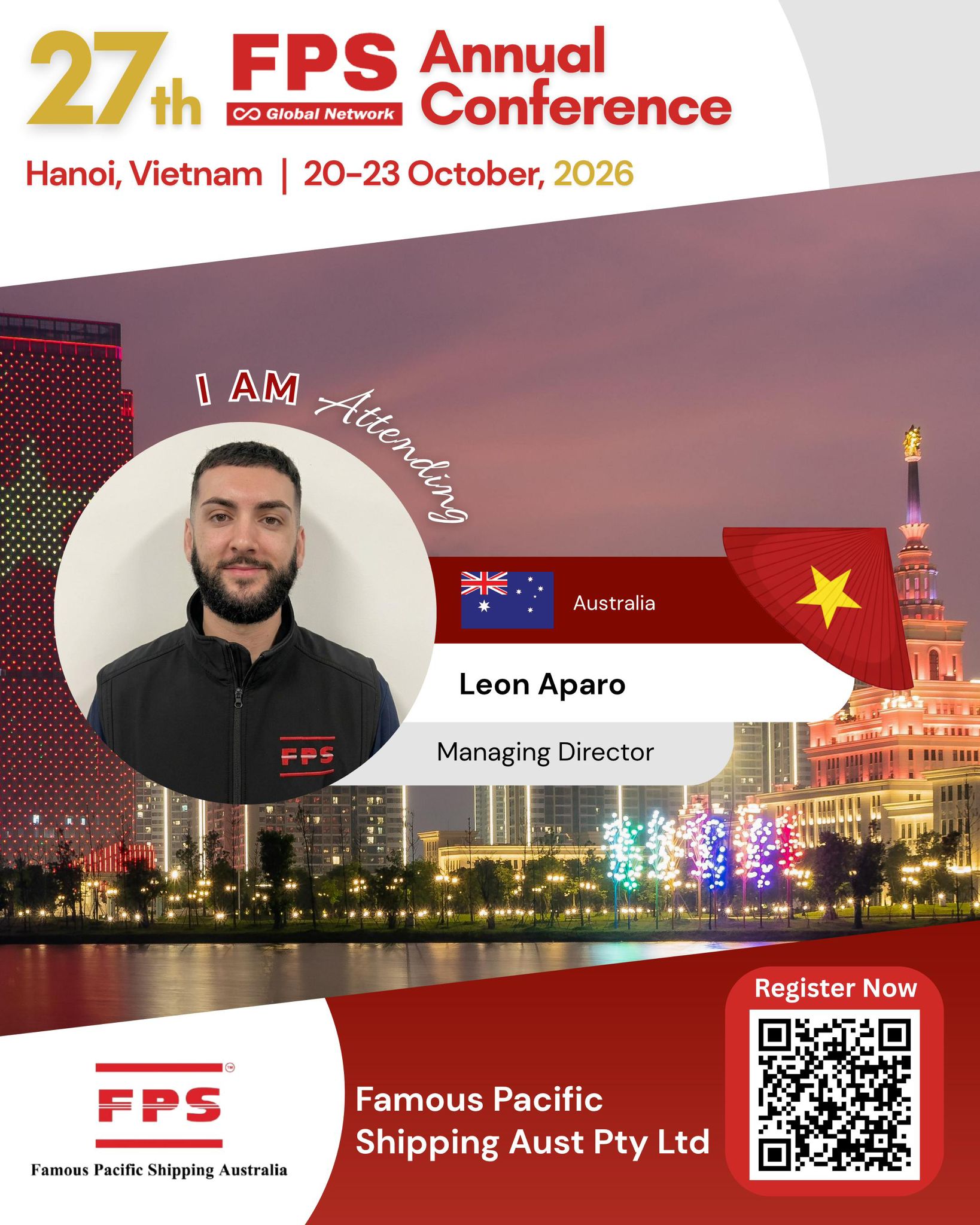 You are currently viewing Leon Aparo from Famous Pacific Shipping, Australia Confirmed for 27th FPS Global Hanoi 2026