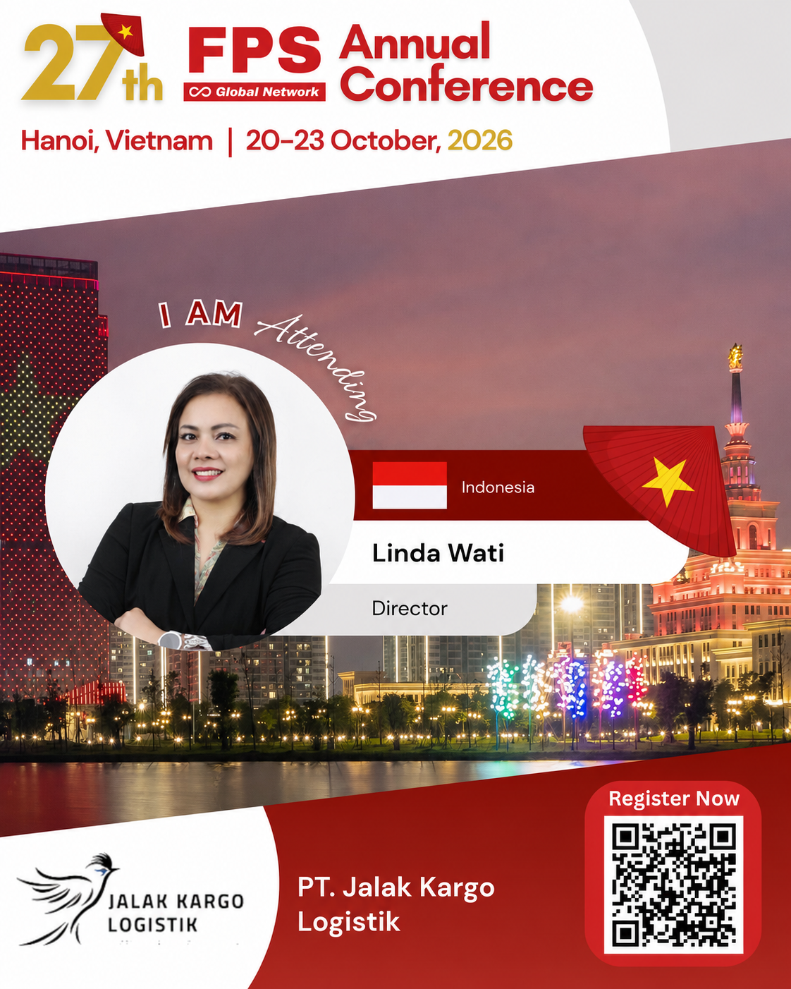 You are currently viewing Linda Wati from PT. Jalak Kargo Logistik, Indonesia Confirmed for 27th FPS Global Hanoi 2026