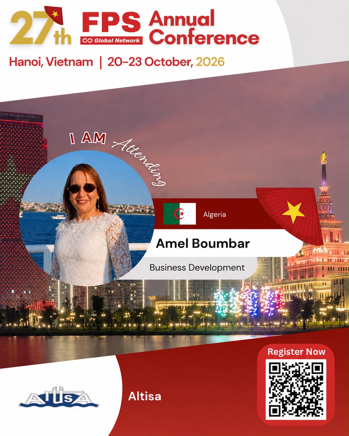 You are currently viewing Amel Boumbar from ALTISA, Algeria Confirmed for 27th FPS Global Hanoi 2026